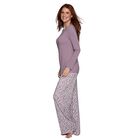 Beyond Comfort® Long Sleeve Pajama Set LILAC/LEOPARD