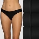 Beyond Comfort® Silky Stretch Bikini 3 Pack BLACK/BLACK/BLACK