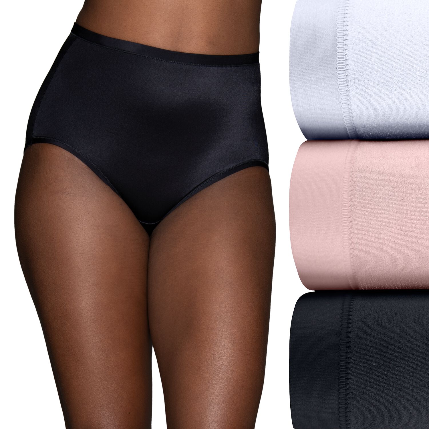 Body Caress® Brief Panty, 3 Pack STAR WHITE/SHEER QUARTZ/MIDNIGHT BLACK