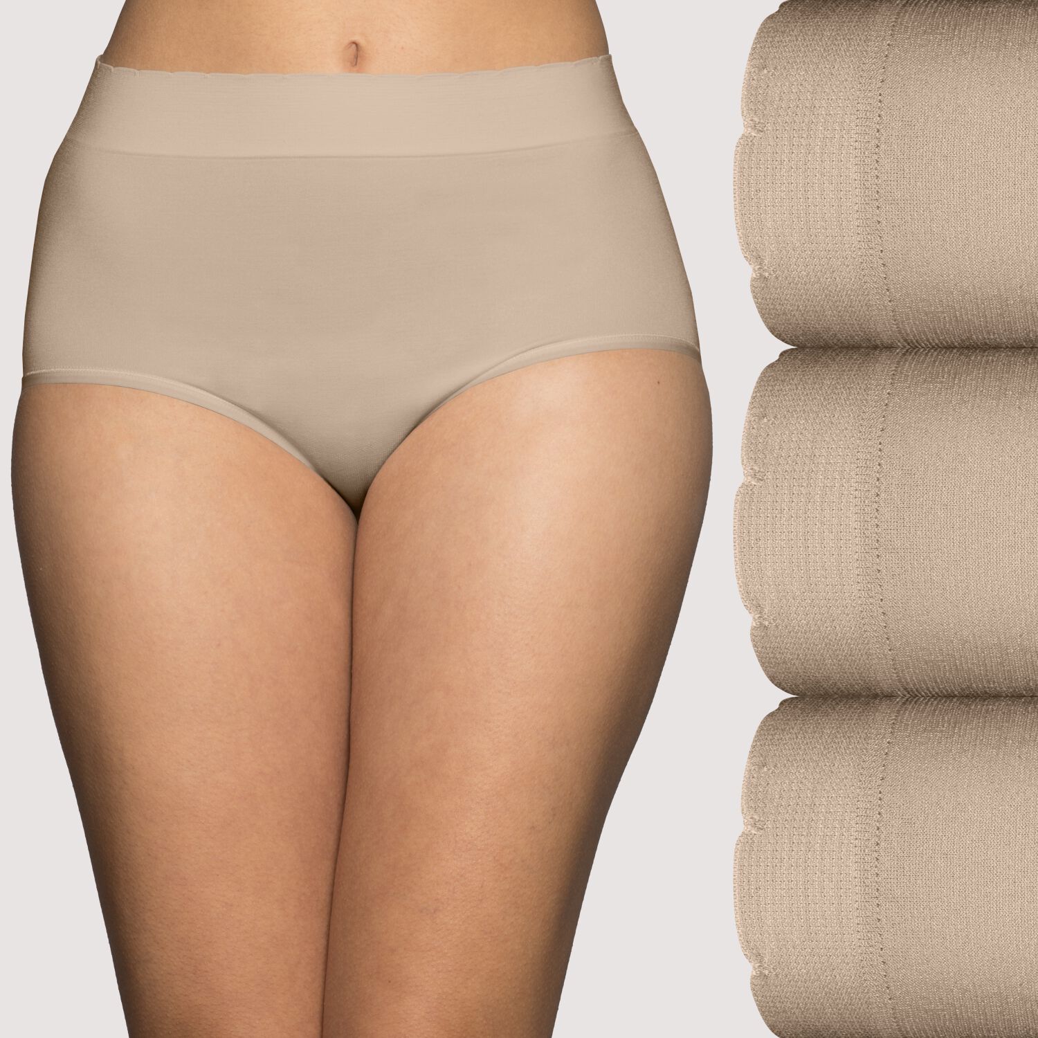 5 Pack Under Control Women's Bikini Panties Seamless Nylon Hipster Underwear