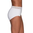 Flattering Lace Cotton Stretch Brief Star White