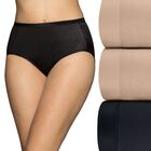 Body Caress® Hi-Cut Panty, 3 Pack DAMASK/DAMASK/BLACK