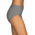 Flattering Lace Cotton Stretch Brief Heather Grey