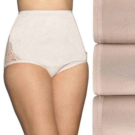 Perfectly Yours® Lace Nouveau Full Brief Panty, 3 Pack FAWN/FAWN/FAWN