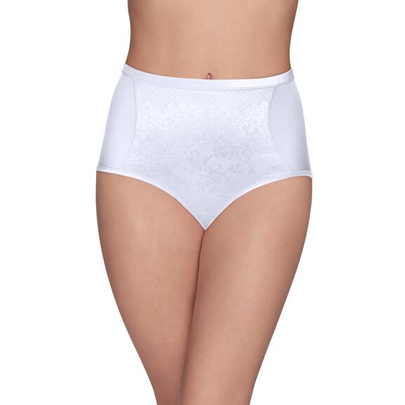 Smoothing Comfort™ Brief Panty with Lace Star White