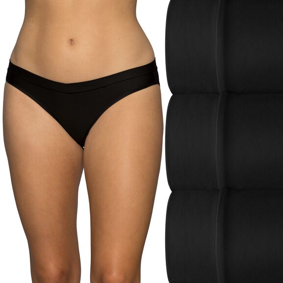 Beyond Comfort® Silky Stretch Bikini 3 Pack BLACK/BLACK/BLACK