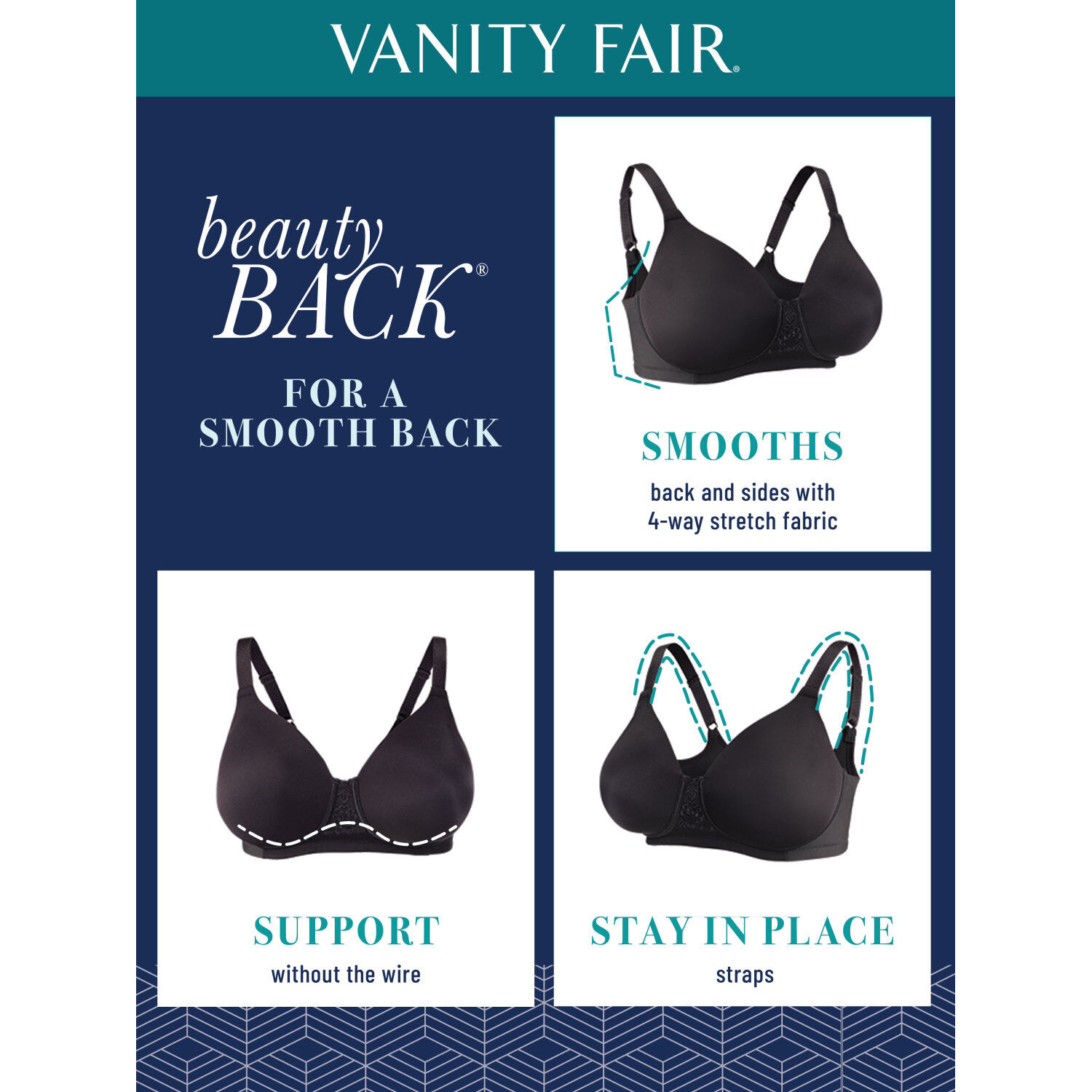 vanity fair beauty back wirefree bra