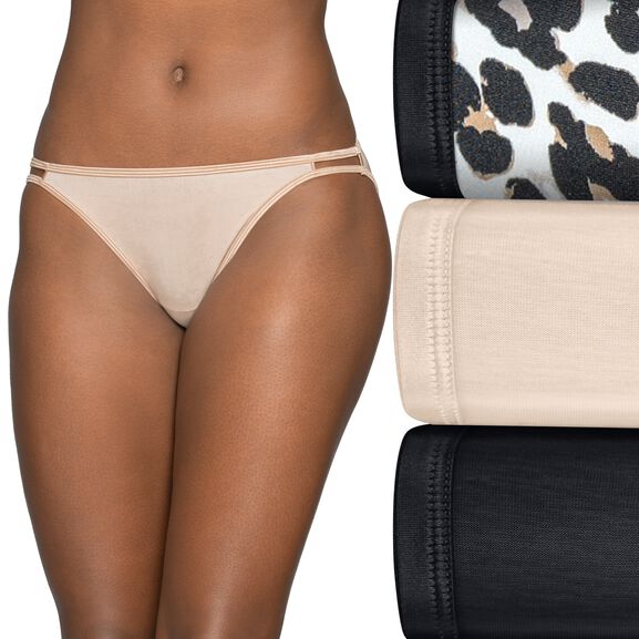 Illumination® String Bikini Panty, 3 Pack MALIBU LEOPARD/ROSE BEIGE/BLACK
