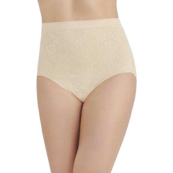 Perfectly Yours® Seamless Jacquard Full Brief Panty Damask Neutral