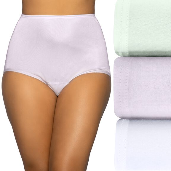 Perfectly Yours® Ravissant Tailored Full Brief Panty, 3 Pack Lavender/Light Sage/Star White