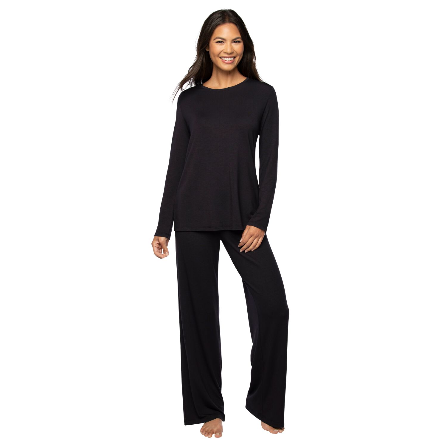 Beyond Comfort® Long Sleeve Pajama Set Black