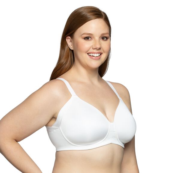 Beauty Back Full Figure Wireless Extended Side and Back Smoother Bra Star White
