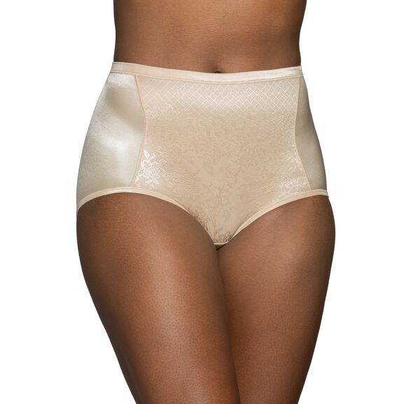 Smoothing Comfort™ Brief Panty with Lace DAMASK NEUTRAL