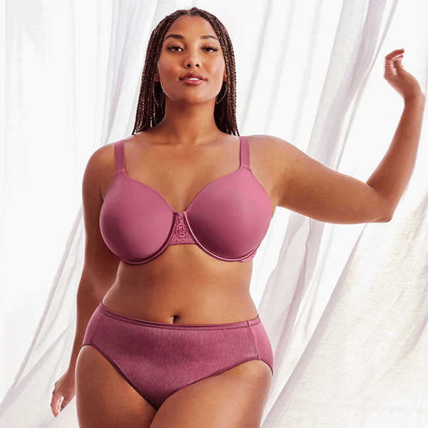 Beauty Back® Full figure underwire bra and Illumination® hi-cut pant in passionfruit pink 